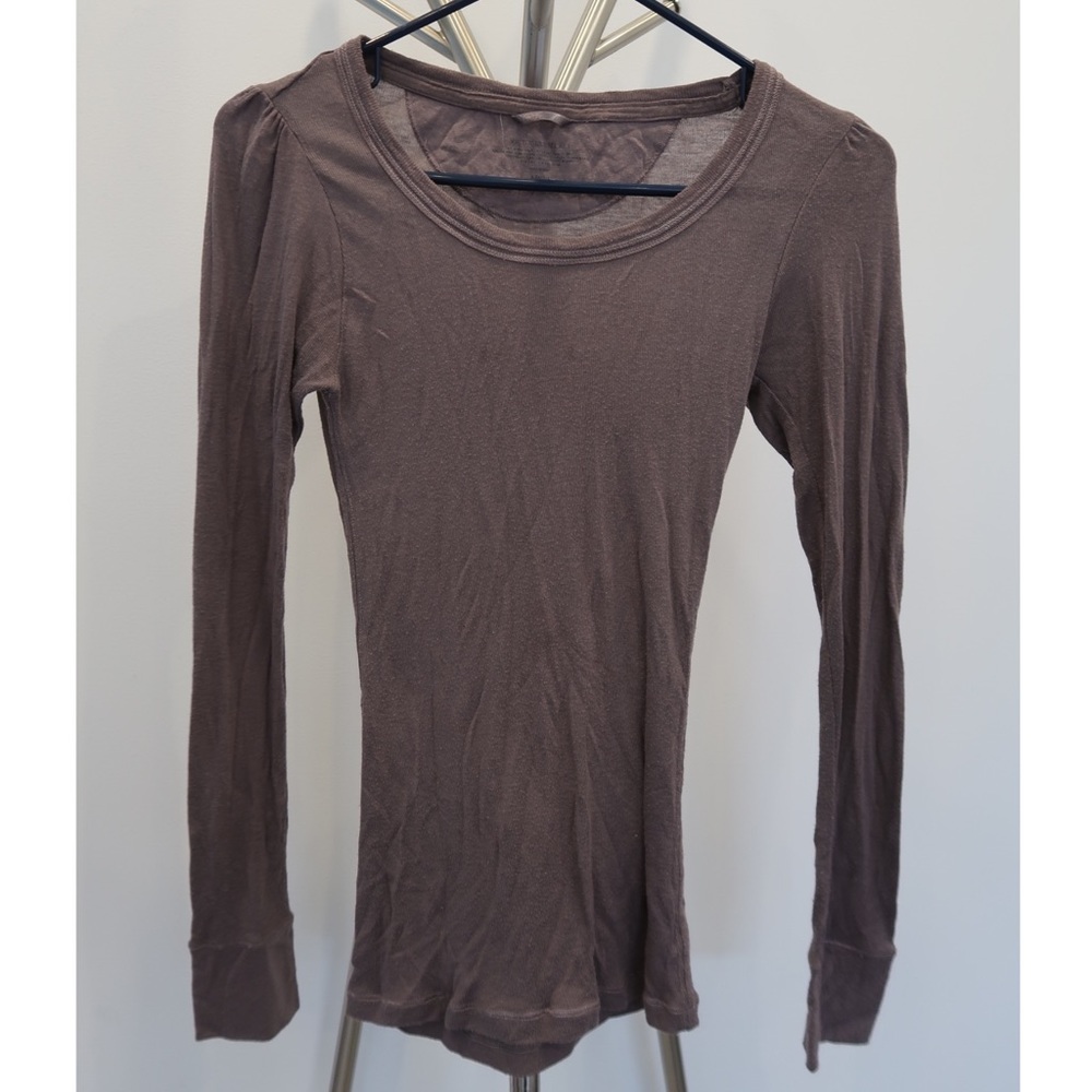 Long Sleeve Gray Beige Victoria's Secret Tee